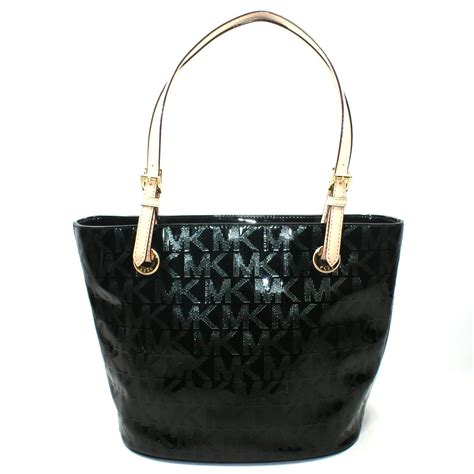 michael kors black patent tote.